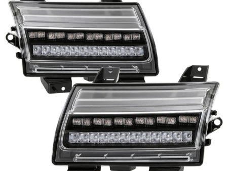 Spyder Jeep Wrangler 2018-2019 ( LED Model Only) LED Front Bumper Lights - Sequential Signal - Black Cheap