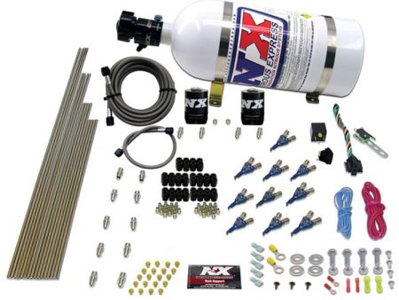 Nitrous Express 10 Cyl Piranha Nozzle Direct Port Nitrous Kit (250-500HP) w 10lb Bottle Online Sale