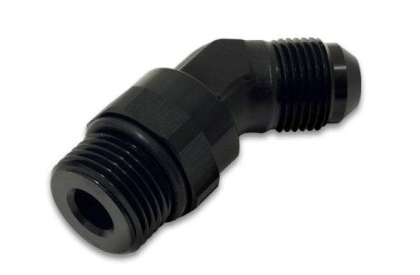 Vibrant -10AN Male to Male -8AN Straight Cut 45 Degree Adapter Fitting - Anodized Black Supply