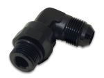 Vibrant -12AN Male Flare to Male -12AN ORB Swivel 90 Degree Adapter Fitting - Anodized Black Online Hot Sale