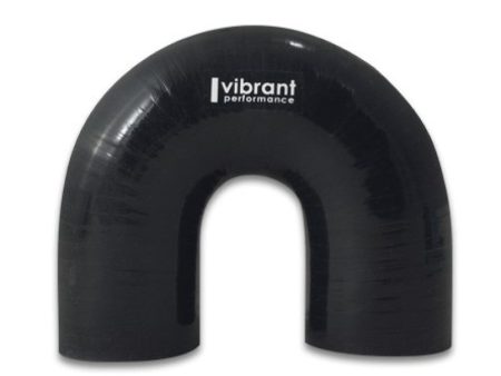 Vibrant 4 Ply Reinforced Silicone Elbow Connector - 3in ID x 4.25in Leg 180 Deg Elbow (BLACK) Fashion