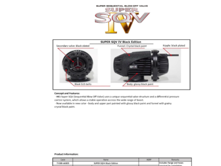 HKS SUPER SQV4 BLACK EDITION UNIVERSAL ASSY Sale