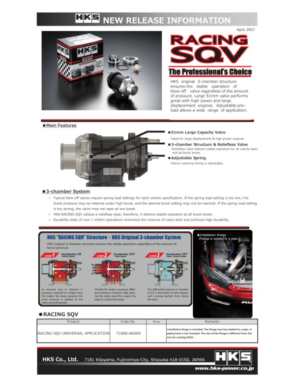 HKS RACING SQV UNIVERSAL BOV Cheap